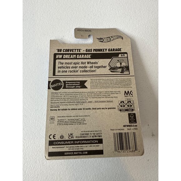 Hot Wheels 2024 '68 Corvette Gas Monkey Garage Dream Garage 5/5 Diecast Car - Picture 2 of 7